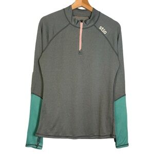 Stio Women’s Wool Blend Grey Blue 1/4 Zip Base Layer